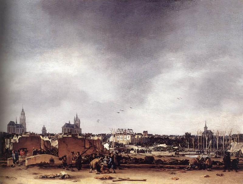 POEL, Egbert van der View of Delft after the Explosion of 1654 af China oil painting art